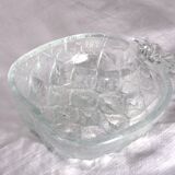 Textured pressed glass ramekin, pineapple shape, vintage, 15x12cm