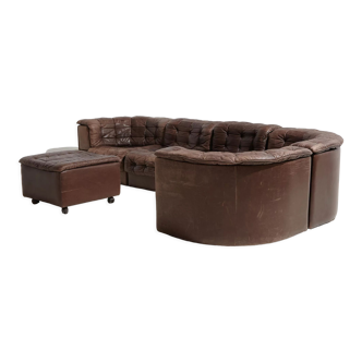 De Sede ds11 modular leather sofa set, set of 6 mk9569