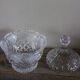 Sucrier Bonbonnière verre ciselé feuillage