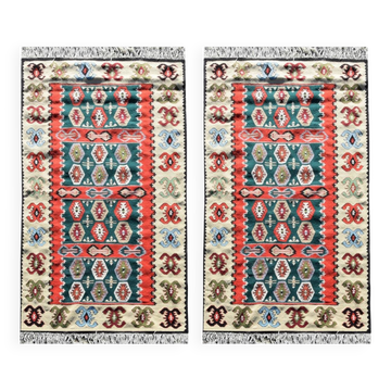 Pair of Turkish kilim rugs: 1.00 x 1.55 metres