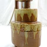 Antique Art Deco bottle, France, ceramic with handle and stopper