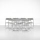 Set of 9 chrome folding chairs with fabric from the 1970s.