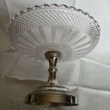 Antique glass and metal fruit bowl