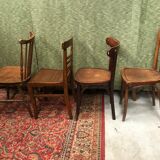 4 vintage mismatched bistro chairs