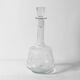 Clear Pressed Glass Floral Patterned Wine Bottle with Stopper / Italy /1930