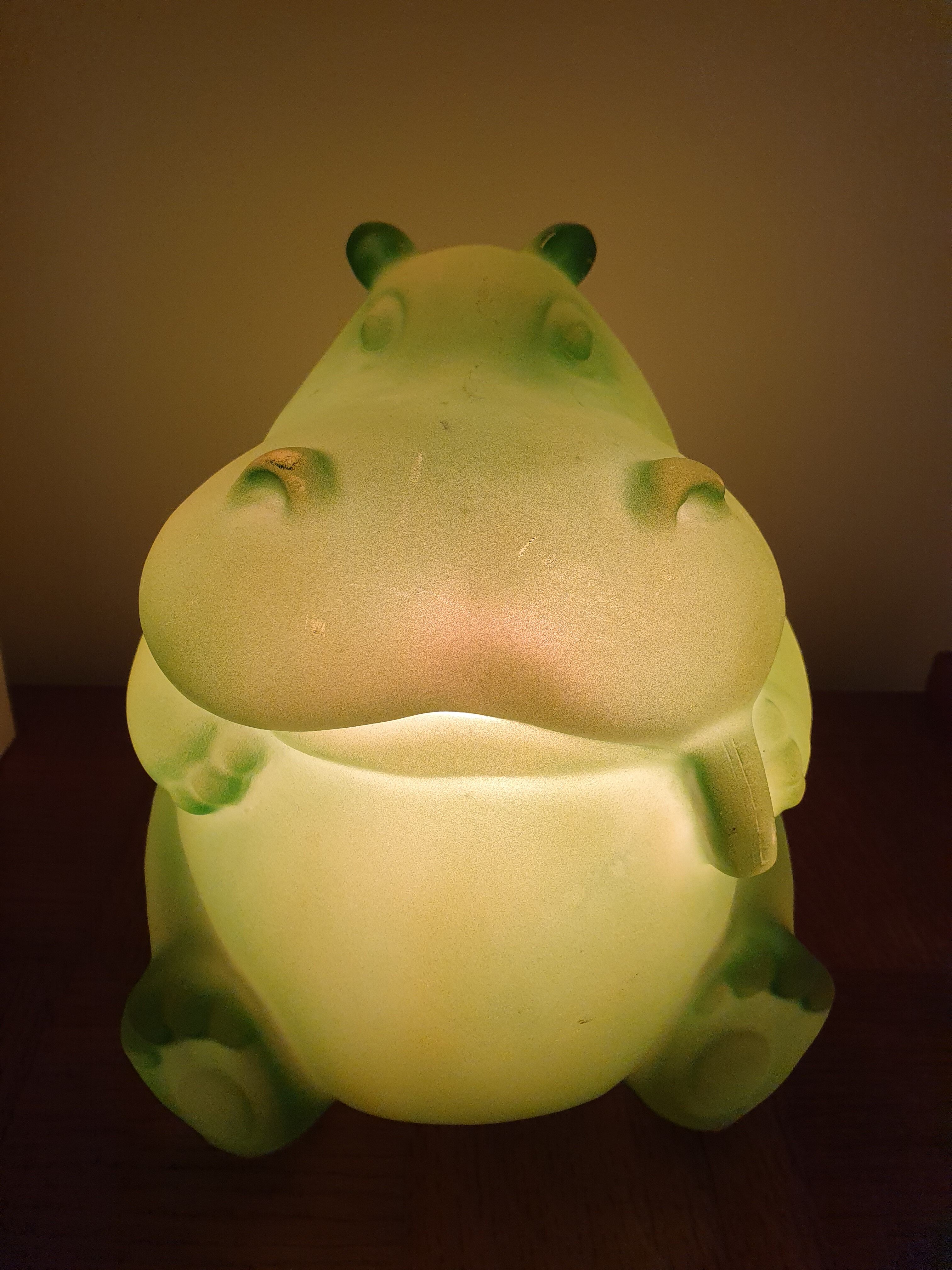 Vintage heico hippopotamus lamp