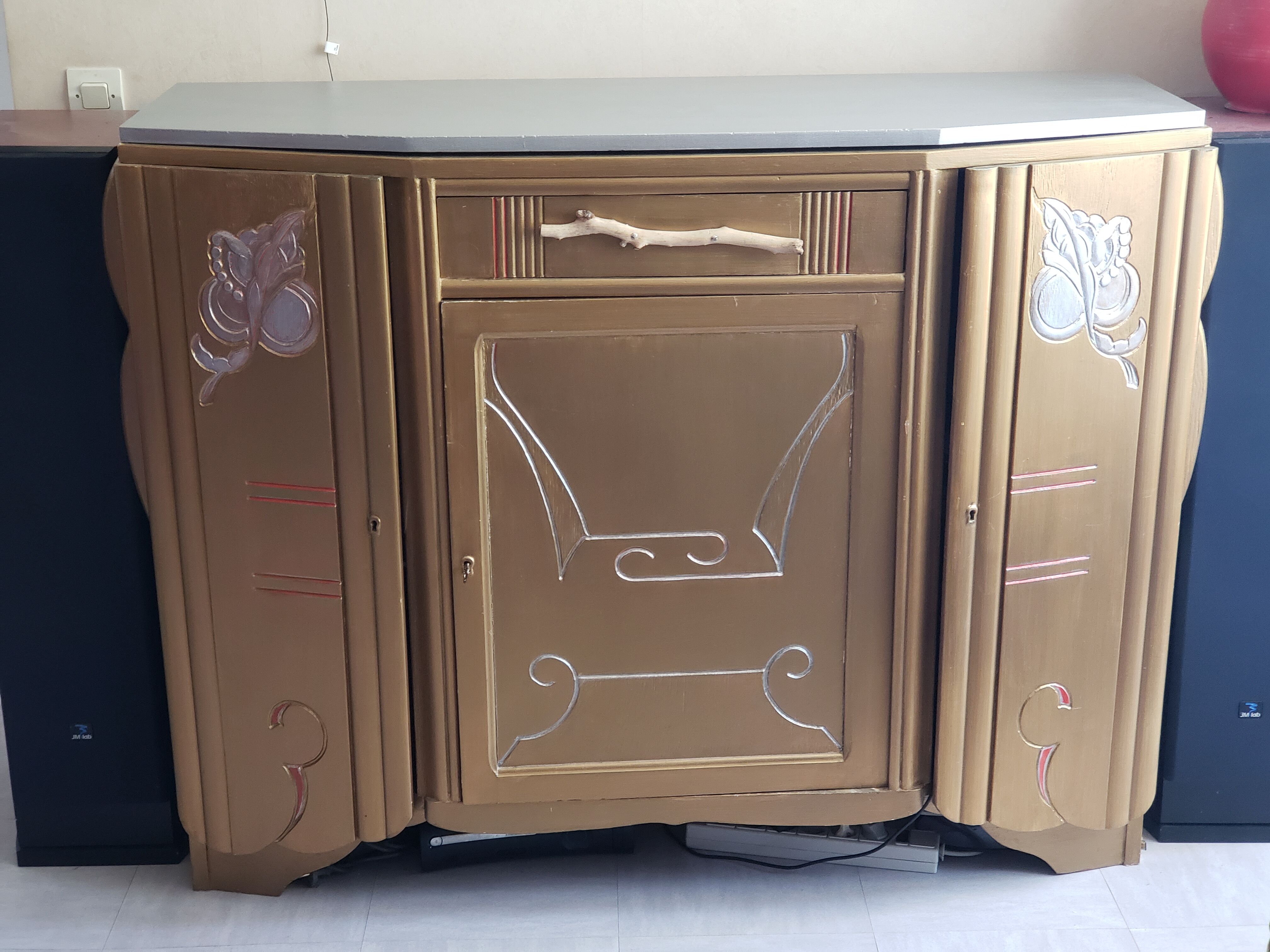 Restyled art deco storage side cabinet