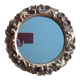 Miroir vintage rond en bois doré 24cm