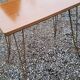 Sofa tip from the 60s in gold metal and formica