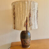 Large 60s lamp in stoneware and wool
