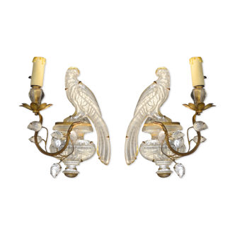 Paire  d'appliques Baguès Paris en cristal