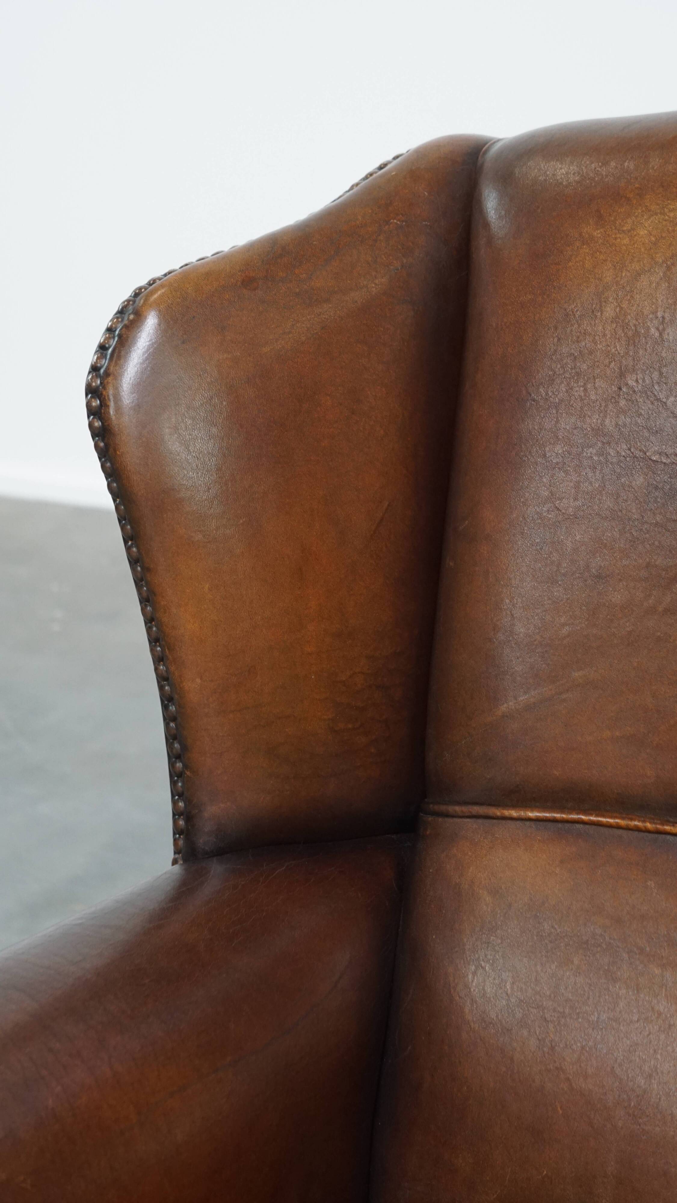 Wingback Chair in Sheepskin Leather