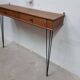 Console bois pieds métal 2 tiroirs