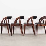 Ensemble de quatre chaises en teck, design danois, années 1970, fabricant : Orte Mobelfabrik