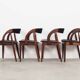 Ensemble de quatre chaises en teck, design danois, années 1970, fabricant : Orte Mobelfabrik