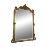 Large 19th century mirror gilded with gold leaf
