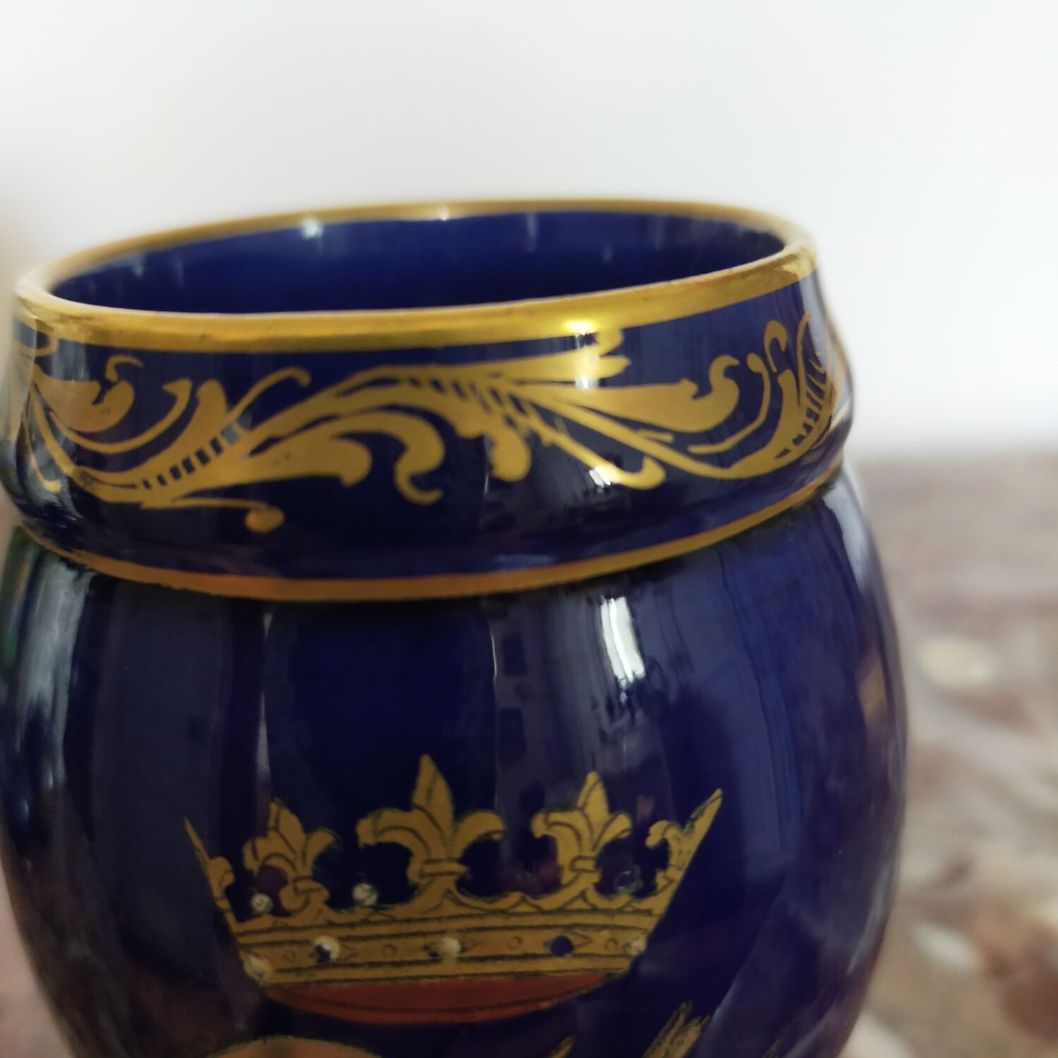 Bleu de Tours earthenware vase