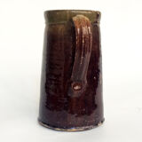 Plum and soft green varnished earth pitcher