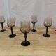 11 vintage black foot smoked twisted water glasses