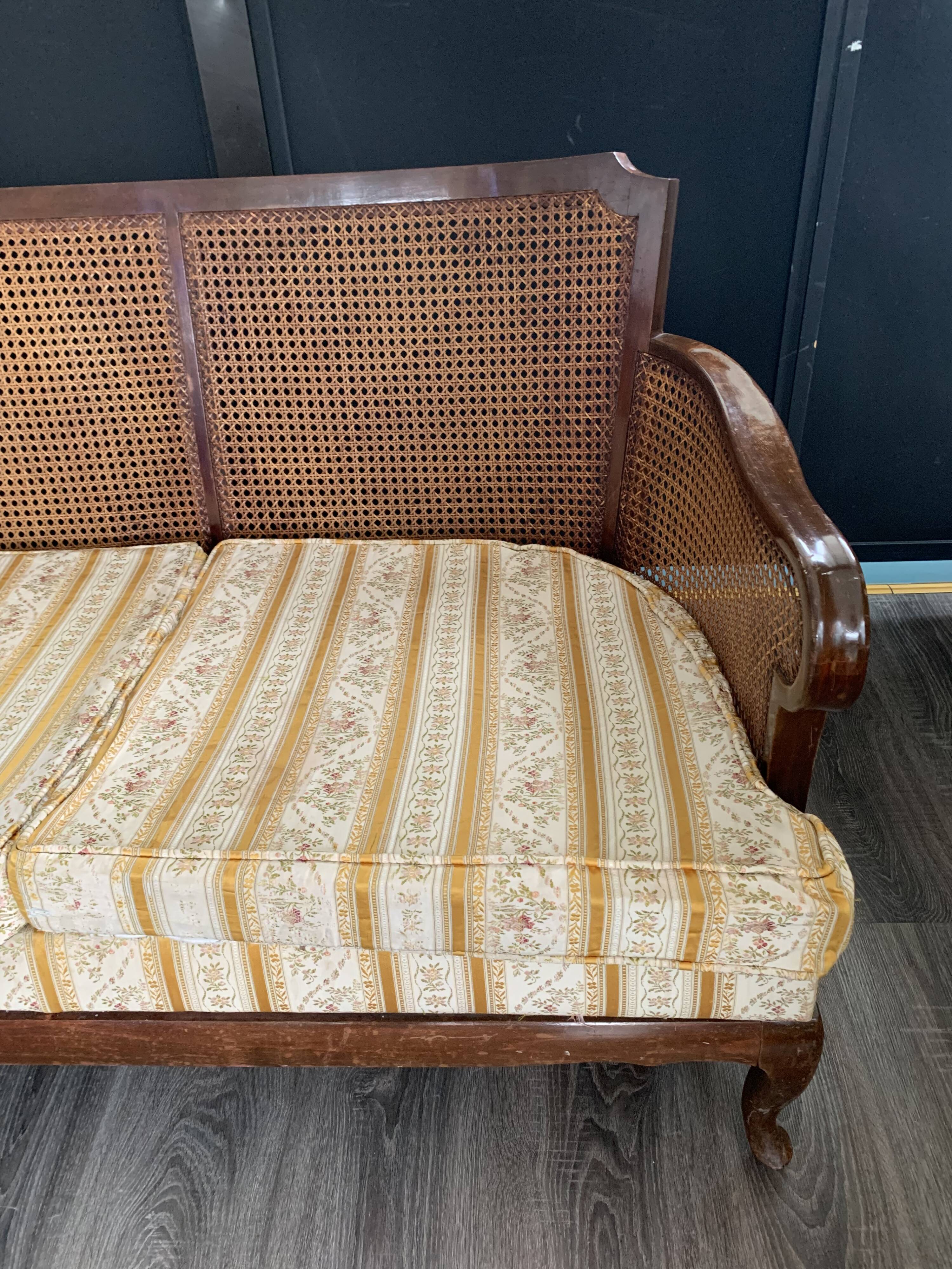 Wooden sofa and cannage