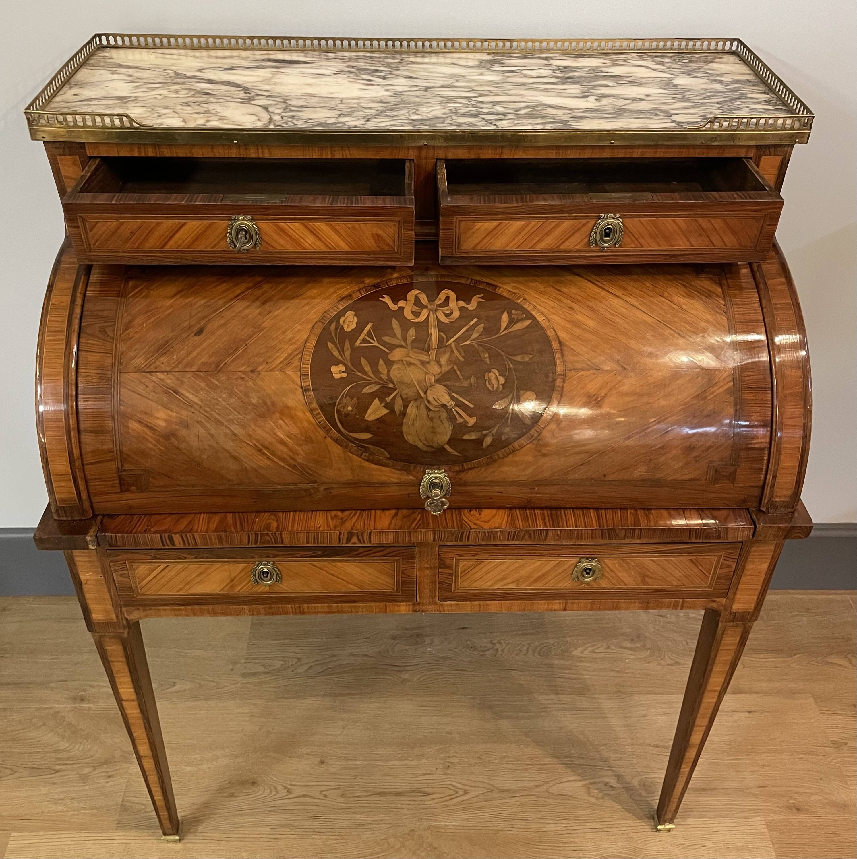 Louis XVI style cylinder desk from the 18th century