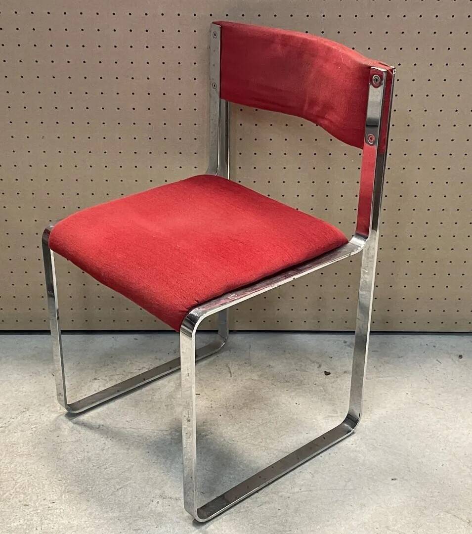 70s dining room set: glass table and 6 chairs