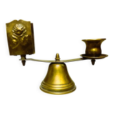 Church brass candle holder with matchbox