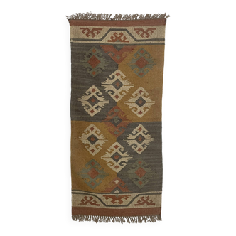 Handwoven Kilim Runner,Home Decor, Bed Side, Lobby, Indian Traditional RUG.