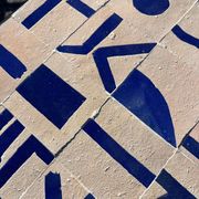 Square coffee table in cobalt blue zellige – handcrafted abstract decor