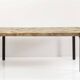 Tortuga table design 180 x 90 cm, made of mango wood and steel.
