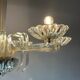 Venetian chandelier in transparent Murano glass circa 1950