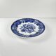 Antique blue earthenware dish with floral and bird decoration, early 20th century