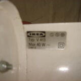 Ikea 1980 wall light white metal