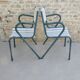 Pair of wooden and metal armchairs from the 60s