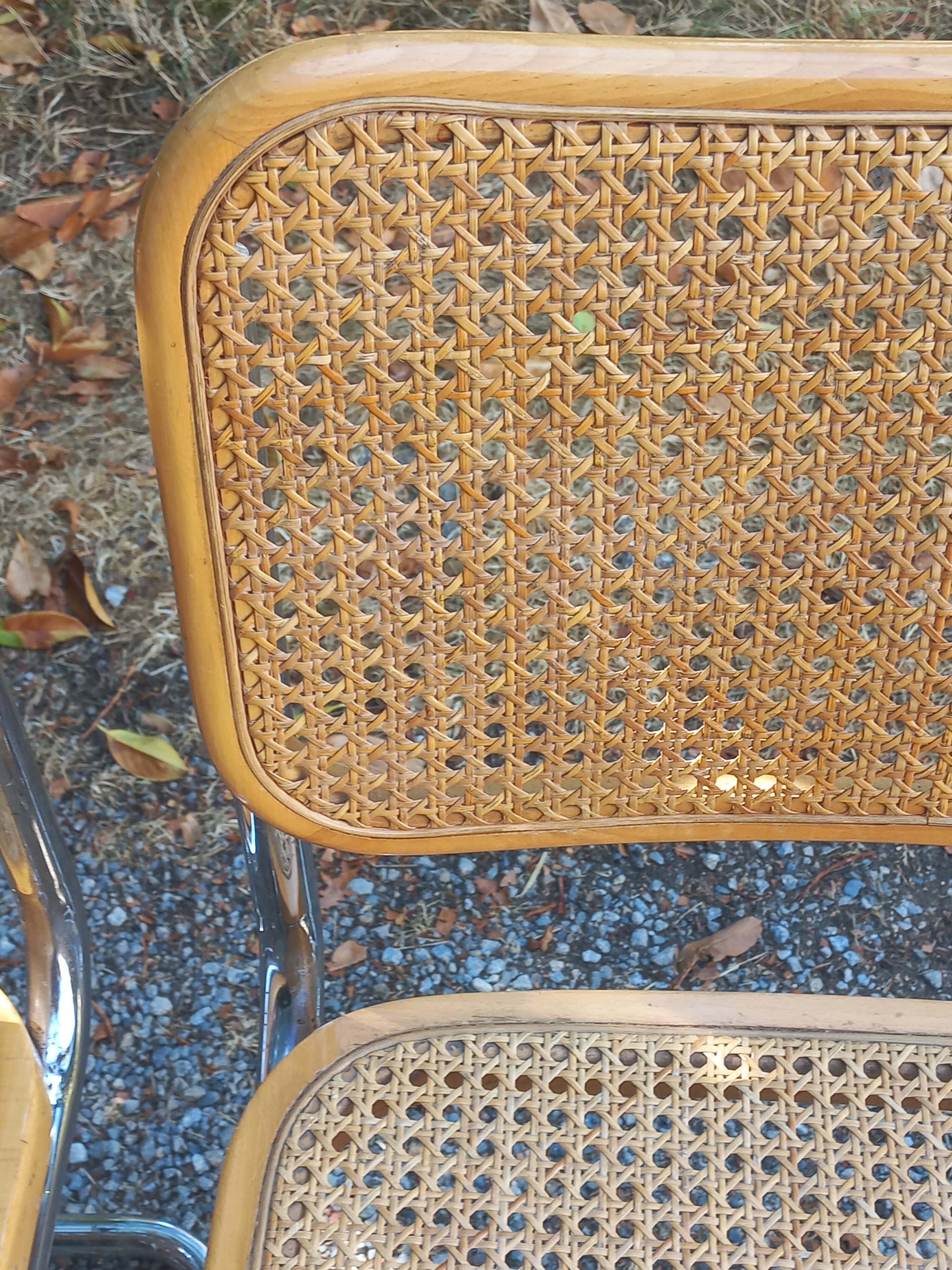 Set of 3 Cesca B32 chairs by Marcel Breuer