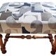 Lot de 2 poufs rectangulaire banquette pied de lit art déco retapissée vintage années 1930/1950