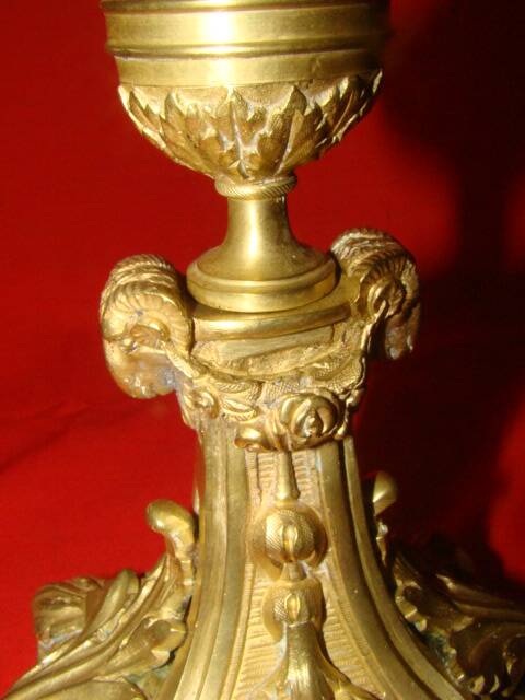 pair of gilded bronze candlesticks with 4 candle holders in "Louis XVI" style, 19th century