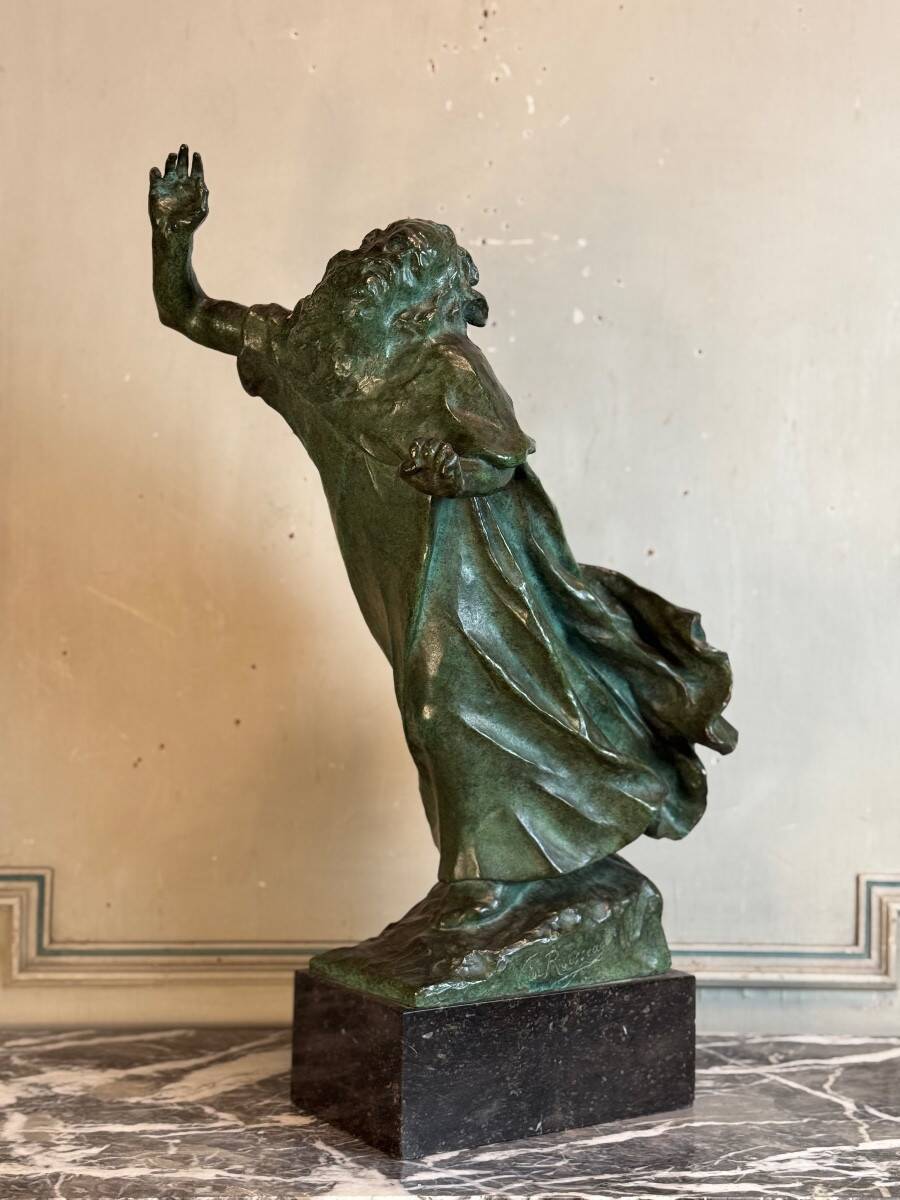 King Lear, green patinated bronze, Victor Rousseau (1865-1954) around 1905