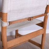 Fauteuil en toile et chêne de Ditte & Adrian Heath, années 1960