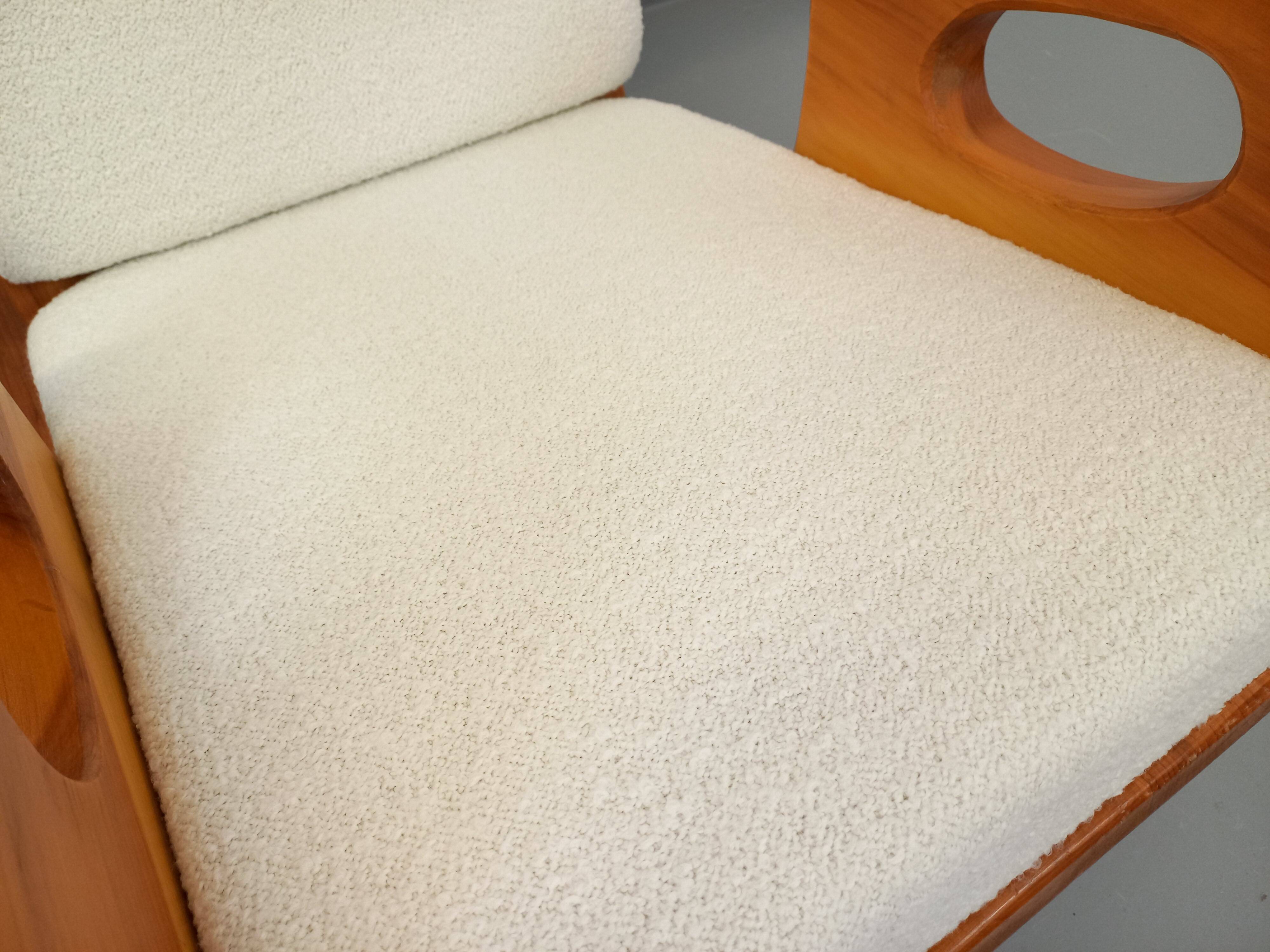 Brutalist rocking chair "sled" vintage