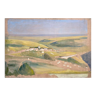 HSP painting "Panorama in St Romain" (Côte d'Or) by Auguste Mallard (1895-1965)