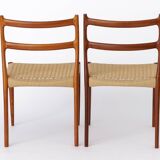 2 Søren Ladefoged chairs, teak, 1960s, papercord seat, dining chairs, set of 2