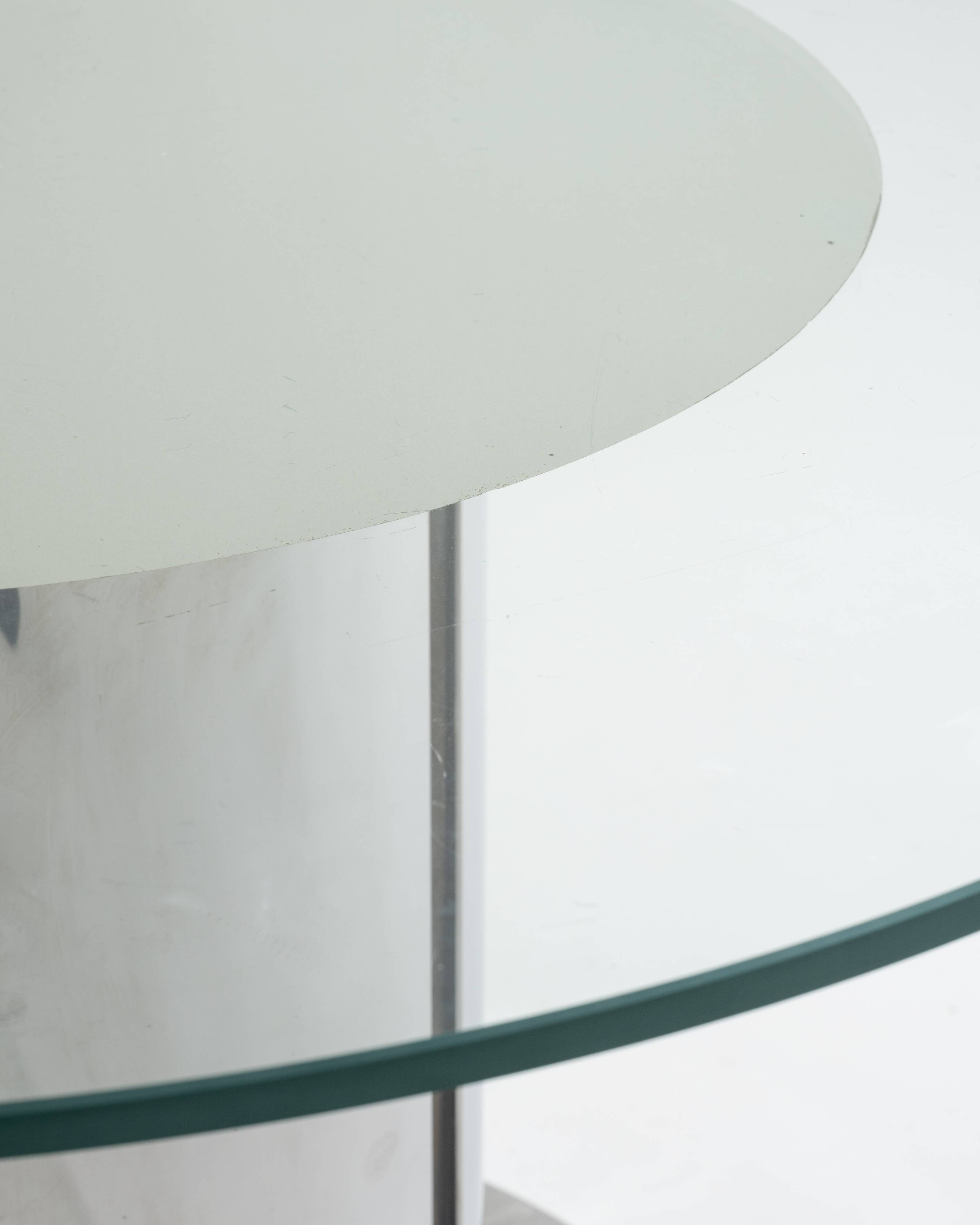 Glass and chrome dining table, antonia astori, 1960s