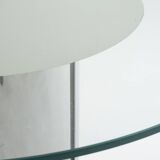 Glass and chrome dining table, antonia astori, 1960s