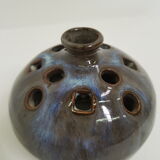 Vase flowers signed ceramic