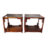 Paire de tables de chevet bouts de canapé vintage 70/80