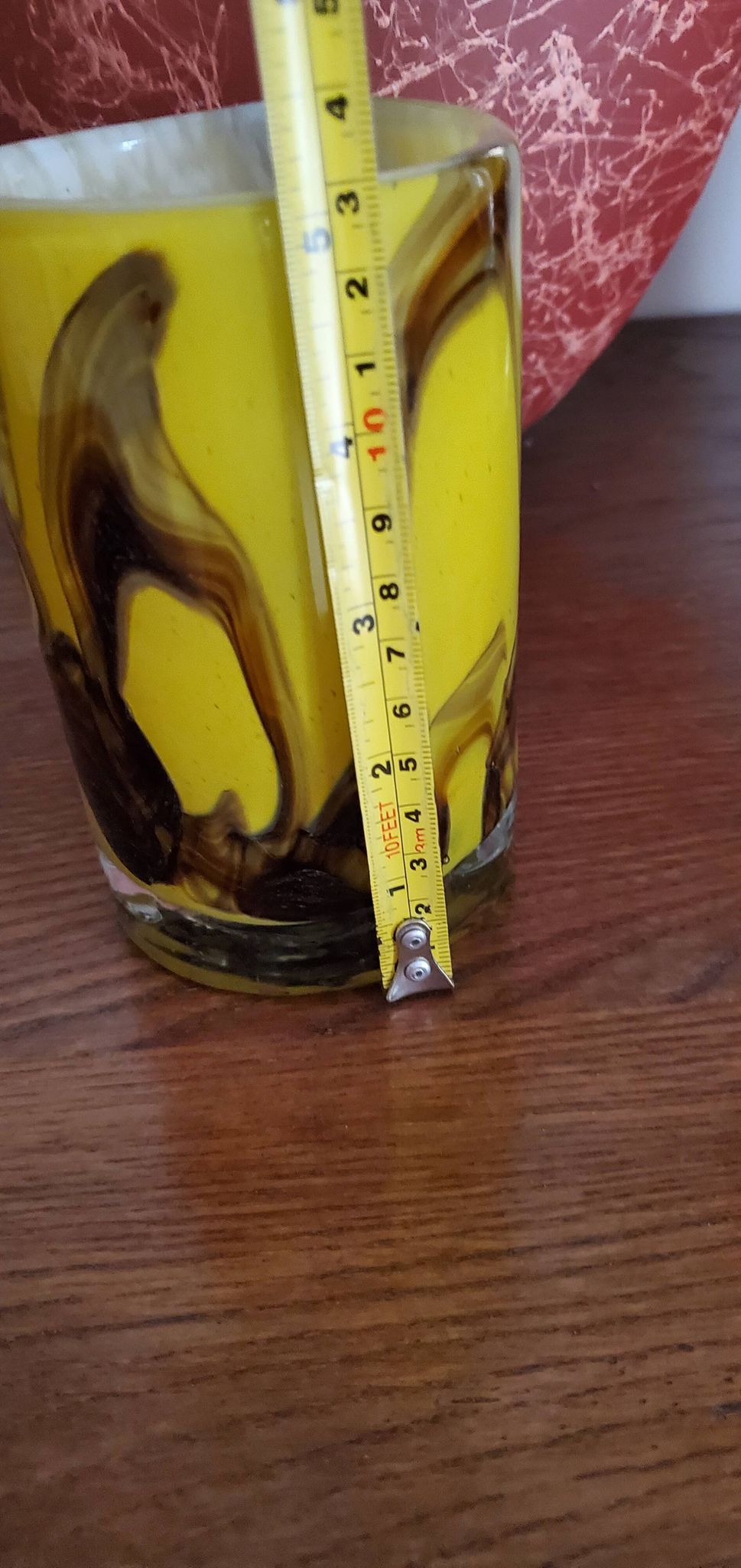Yellow glass vase