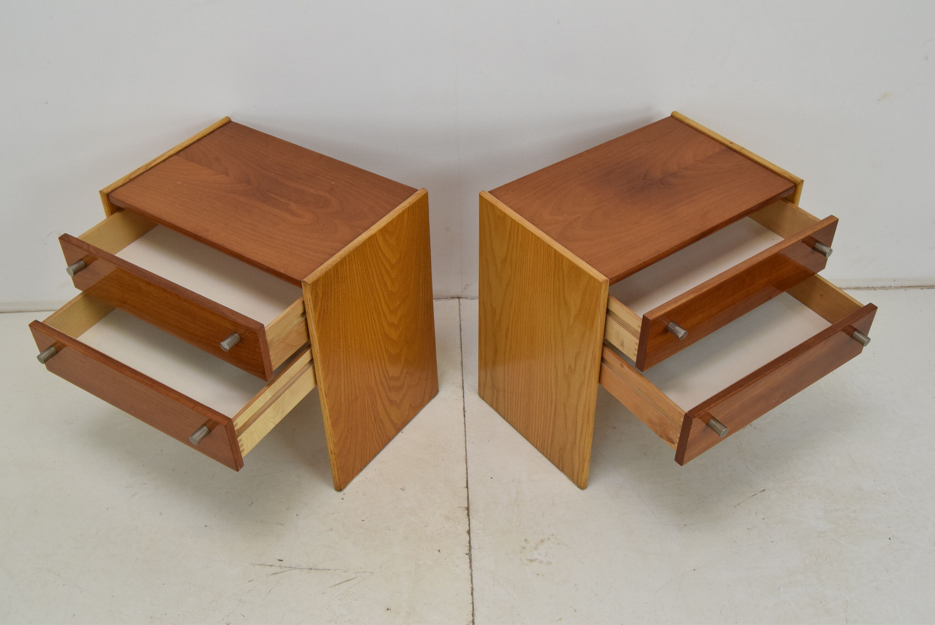 Pair of mid-century Bedside Tables,Bucovice,1970's.