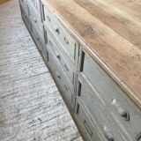 XXL walnut trade counter with multiple drawers