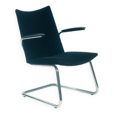 Chaise longue hollandaise en acier tubulaire De Wit 4014, années 1950